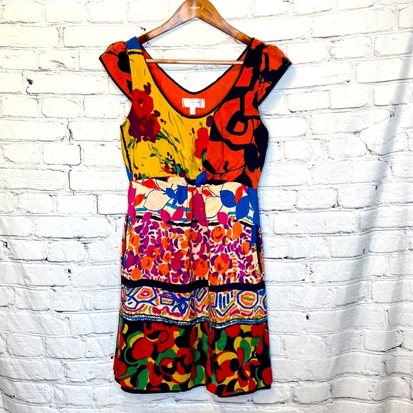 Anthropologie Dresses & Skirts - Anthropologie Moulinette Soeurs Orange Yellow 100% Silk Dress Size 2